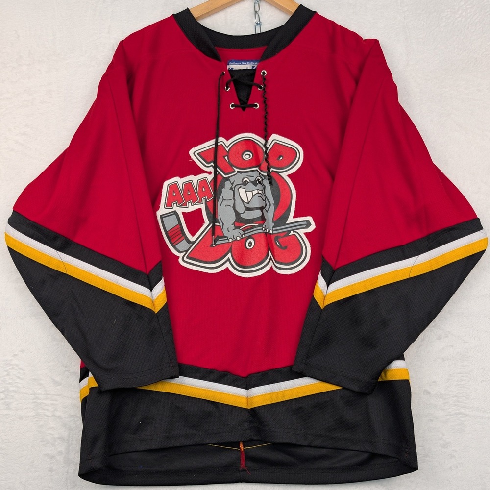 VTG Kobe Sportswear Jersey Men M Red AAA Top Dog Bulldog 26 Lace Up Hockey 90s